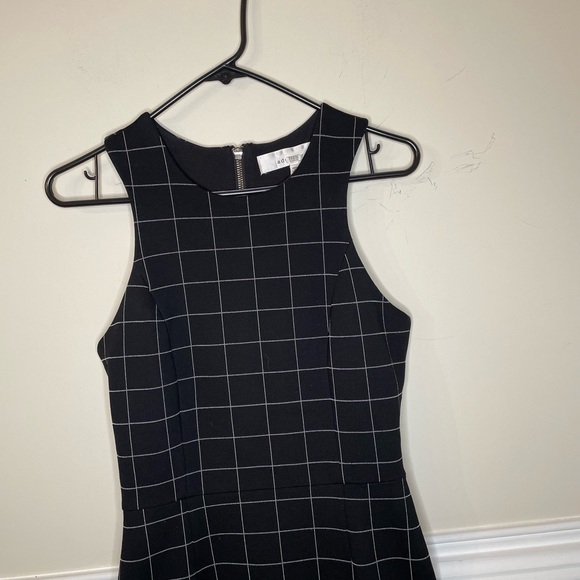 Adelyn Rae plaid black white ruffle bottom dress - Picture 6 of 6